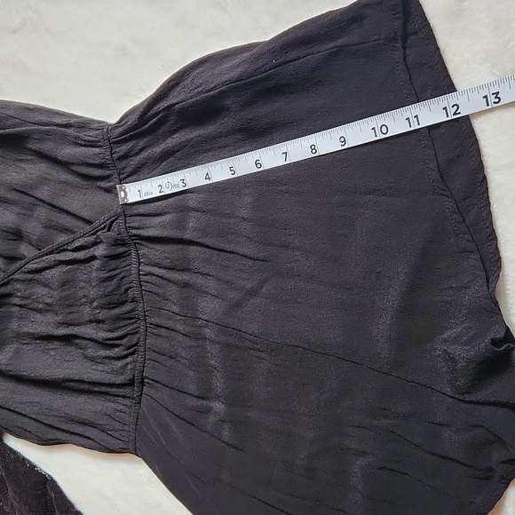 Forever21, Women's Sexy Little Black Romper with Velvet-Like lace sleeves Sz aS - Picture 10 of 11